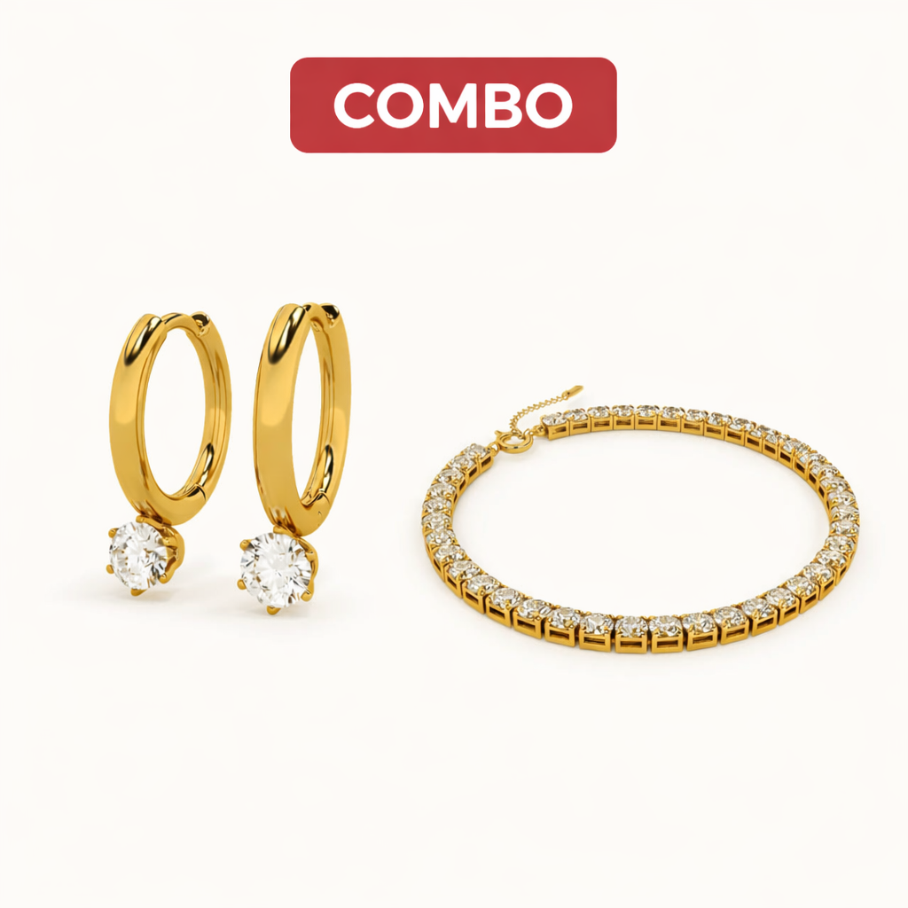 Athena Solitaire Hoop Earrings + Diamond Affair Bracelet